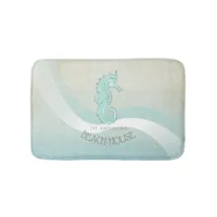 Beach House Seahorse Aqua Blue ID623 Bath Mat