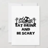 Eat Drink And Be Scary Funny Design Creative Graph Holiday Card