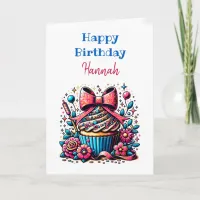 Personalized Cupcake and Coloring Page Birthday Card