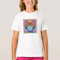 Whimsical Mystical Colorful Cat T-Shirt