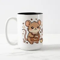 Two-Tone Kawaii Coffee Mouse Mug