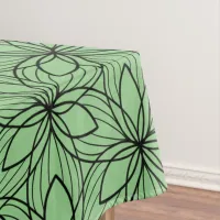 Geometric Black and Green Art TableCloth