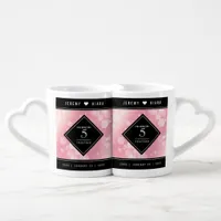 Elegant 5th Rose Quartz Wedding Anniversary Coffee Mug Set