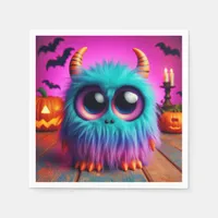 Adorable Little Furry Monster Colorful Halloween Napkins