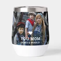 Cute Heart Love You Mom | Mother’s Day Photo Thermal Wine Tumbler