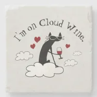 I'm On Cloud Wine Funny Love Wine Quote Stone Coaster