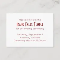 Red Elegance Temple Sealing Ceremony Invitation