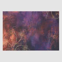 Gold Floral Grunge Damask Tissue Paper