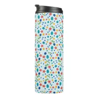 Ocean summer beach with starfish, shells thermal tumbler