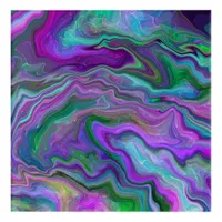 Purple, Green and Blue Fluid Art 