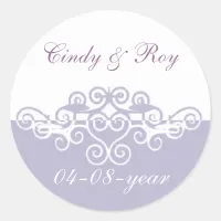 Lavender wedding stickers