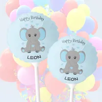 Cute baby elephant in blue, boys birthday  balloon