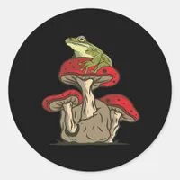 Frog  Mushroom Cottagecore Classic Classic Round Sticker