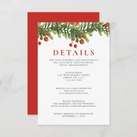 Rustic Boughs of Holly Winter Christmas Wedding Enclosure Card