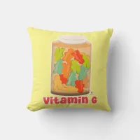 Vitamin G Meeple Board Game Gummy Art Fun Throw Pillow