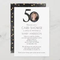 Glitter Photo 50th Birthday Card Shower Invitation