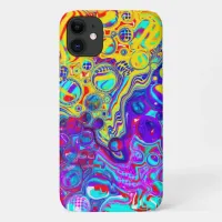 Modern Abstract Digital Fluid  iPhone 11 Case