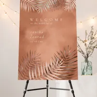 Lush Palm Leaf Wedding Welcome Terra Cotta ID956 Foam Board