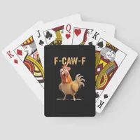 F Caw F Funny Chicken Humor Rooster Meme Classic Poker Cards