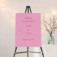 Elegant Pink Magenta Wedding Welcome Sign