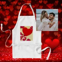 Roses and Heart Frame Add Your Photo Adult Apron