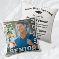 Senior 2025 High School Diploma Certificate Throw Pillow