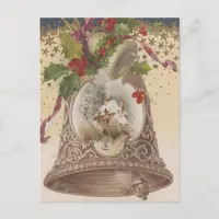 Vintage Joyous Christmas Bell Holiday Postcard