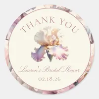 Custom  Bridal Shower Thank You Label Blush Floral