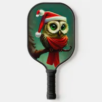 Cute Owl Rustic Victorian Christmas Pickleball Paddle