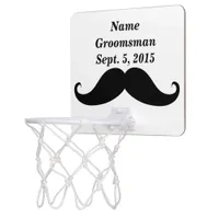 Groomsman Mustache Mini Basketball Goal Hoop