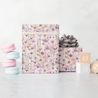Dusty Pink Wildflower Wrapping Paper – Elegant Boh