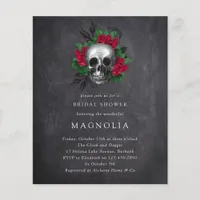 Gothic Skull Floral Bridal Shower Invitation Flyer