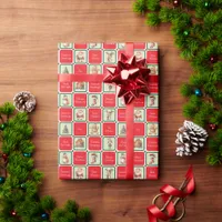 Cute Christmas and Holiday Wishes in Squares  Wrapping Paper