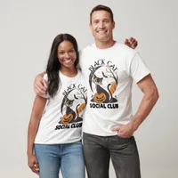 Black Cat Social Club Halloween Design T-Shirt