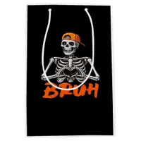 Bruh Skeleton Hand Heart Halloween Costumes Men Cl Medium Gift Bag