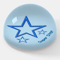 Paper Weight - Blue Super Stars
