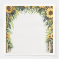 Sunflower Country Wedding Paper Dinner Napkins