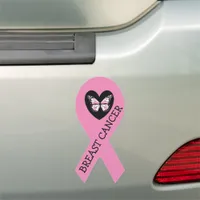 Breast Cancer Awareness Ribbon Butterfly Car Magnet