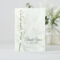 Peaceful Lily of Valley Funeral Memorial Sympathy Thank You Card