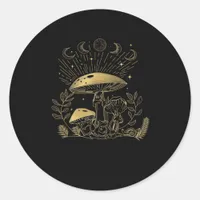 Cottagecore Mushrooms Fungi Goblincore Aesthetic Classic Round Sticker