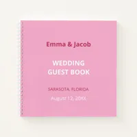 Pink Magenta Modern Wedding Guest Book