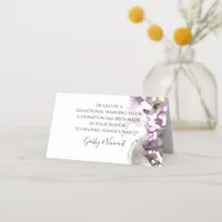 Purple Lilacs Watercolor Wedding Charity Favors Place Card