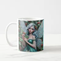 Beautiful December Fairy in Holly Coffee Mug