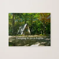 Camping in an A-Frame Cabin Jigsaw Puzzle