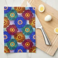 Stained Glass Abstract Red Green Blue Orange Kitchen Towel