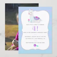 Any Age Llama Kids Birthday Party Invitation