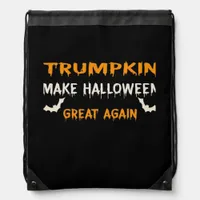 Halloween Trumpkin Funny Make Halloween Great Agai Drawstring Bag