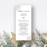 White Snowflake Winter Wedding Program