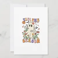 Tis The Season Retro Halloween Party Funny Trendy Holiday Card