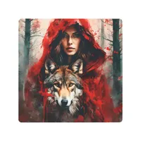 Fairytale Woman and a Wolf